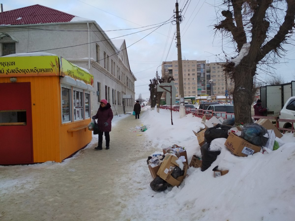 На центральной улице Камышина появилась «демонстративная» свалка мусора