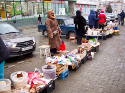 Перед Новым годом по улице Ленина в Камышине растянулся длинный и пестрый стихийный базар