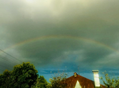 Редкую яркую круговую радугу поймали в кадр жители села Терновка в Камышинском районе
