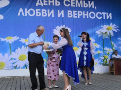В Камышине в День семьи, любви и верности на сцене парка главными персонажами стали пары- «долгожители»