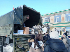 Из села Саломатино в Камышинском районе ко Дню защитника Отечества уехал военный КАМАЗ с посылками на передовую