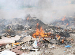 В Камышине мусорка горела так, что пришлось вызывать службу пожаротушения