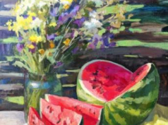 Истекающий соком натюрморт москвички победил в камышинском конкурсе на лучшую картину с арбузом