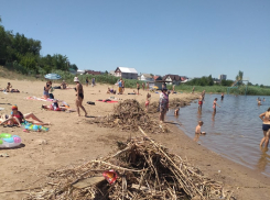 Камышане самостоятельно убрали мусор на пляже под окнами администрации и просят чиновников хотя бы организовать вывоз веток и пластика