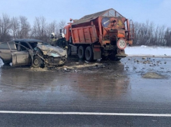 Во Фроловском районе дорожная машина на московской трассе снесла легковушку, изранены два человека
