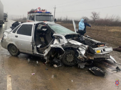 Сегодня, 13 января, на трассе между Камышином и Волгоградом автомобили столкнулись в лобовую, один из водителей скончался на месте (ВИДЕО)