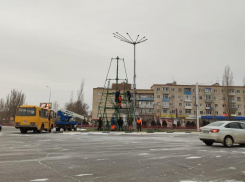 В Камышине начали монтировать самую высокую городскую елку