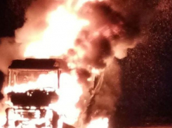 В Камышинском районе пожарные-добровольцы потушили объятый пламенем грузовик