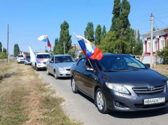 В селе Антиповка Камышинского района прошел автопробег в честь Государственного флага России