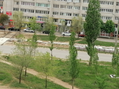 На улице Базарова в Камышине выгрузили плитку для укладки нового тротуара