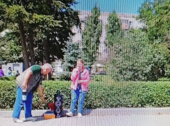 В Камышине у «Победы» горожан развлекают уличные певцы, похожие на школьников (ВИДЕО)
