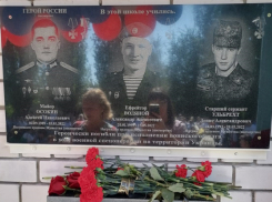 В Камышинском районе открыли памятную доску троим погибшим на Украине землякам-лебяженцам, один из которых посмертно  удостоен Героя России