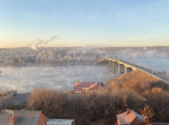 В Камышине к утру деревья оделись в иней