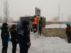 В Камышине появились предупреждающие таблички перед пешеходными переходами