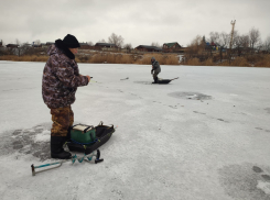 В Камышине рыбаки легкомысленно «десантировались» на едва прикрывшую воду «пластину» льда