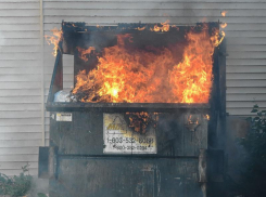 В Камышине на улице Некрасова кто-то сжег еще сразу два мусорных евроконтейнера