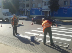 В Камышине обновляют дорожные переходы краской, которая тут же смывается
