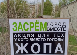 Камышане проводят народную акцию против раскидывания мусора под названием "У кого вместо головы жопа"