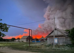 Мощный природный пожар третьи сутки не могут потушить в Заволжье, в 150-ти километрах от Камышина (ВИДЕО)