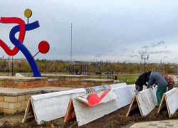 В парке Текстильщиков перед снегом укрыли розы