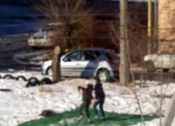 В сеть попало видео азартных юных камышанок, зажигающих на снегу, на зеленом ковре