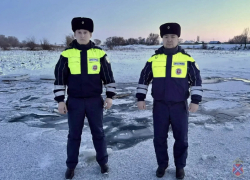 Ирина Волк: Полицейские из Волгоградской области пришли на помощь водителю и пассажиру автомобиля, провалившегося под лед