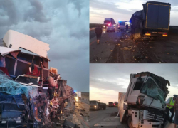 На трассе водители двух фур погибли в жутком лобовом столкновении утром 4 августа (ВИДЕО)