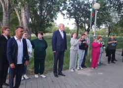 Спикер Камышинской городской думы Владимир Пономарев выступил у "Пограничного столба"