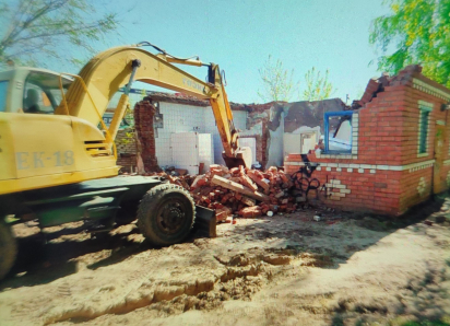 В Камышине перед Первомаем снесли общественный туалет в березовой роще у «Дружбы»