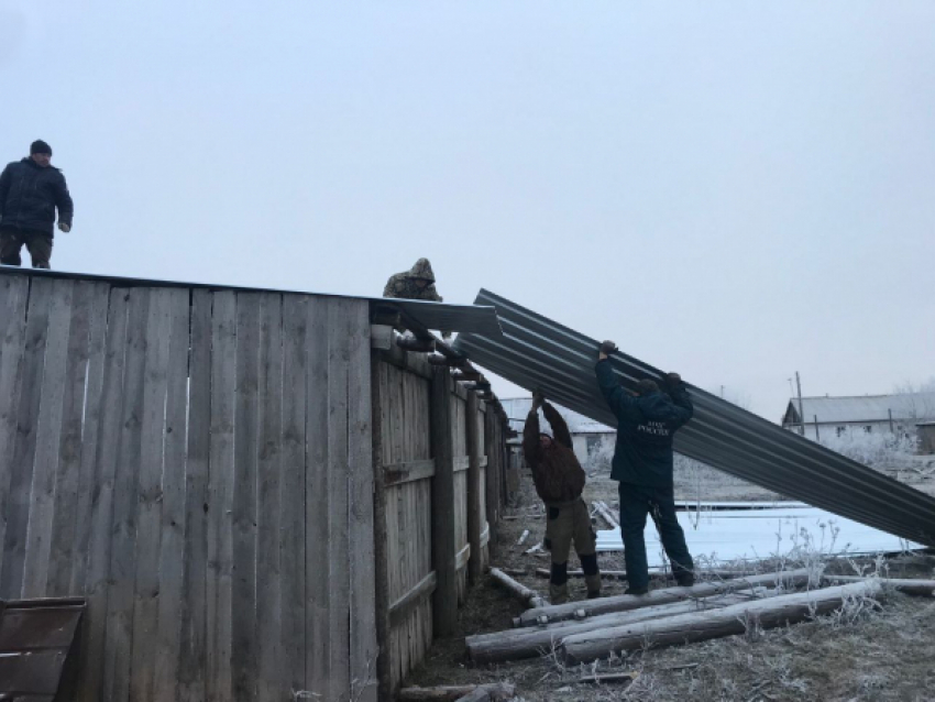 В Камышинском районе семье мобилизованного селянина помогли перекрыть крышу хозпостройки, пока он находится в зоне спецоперации