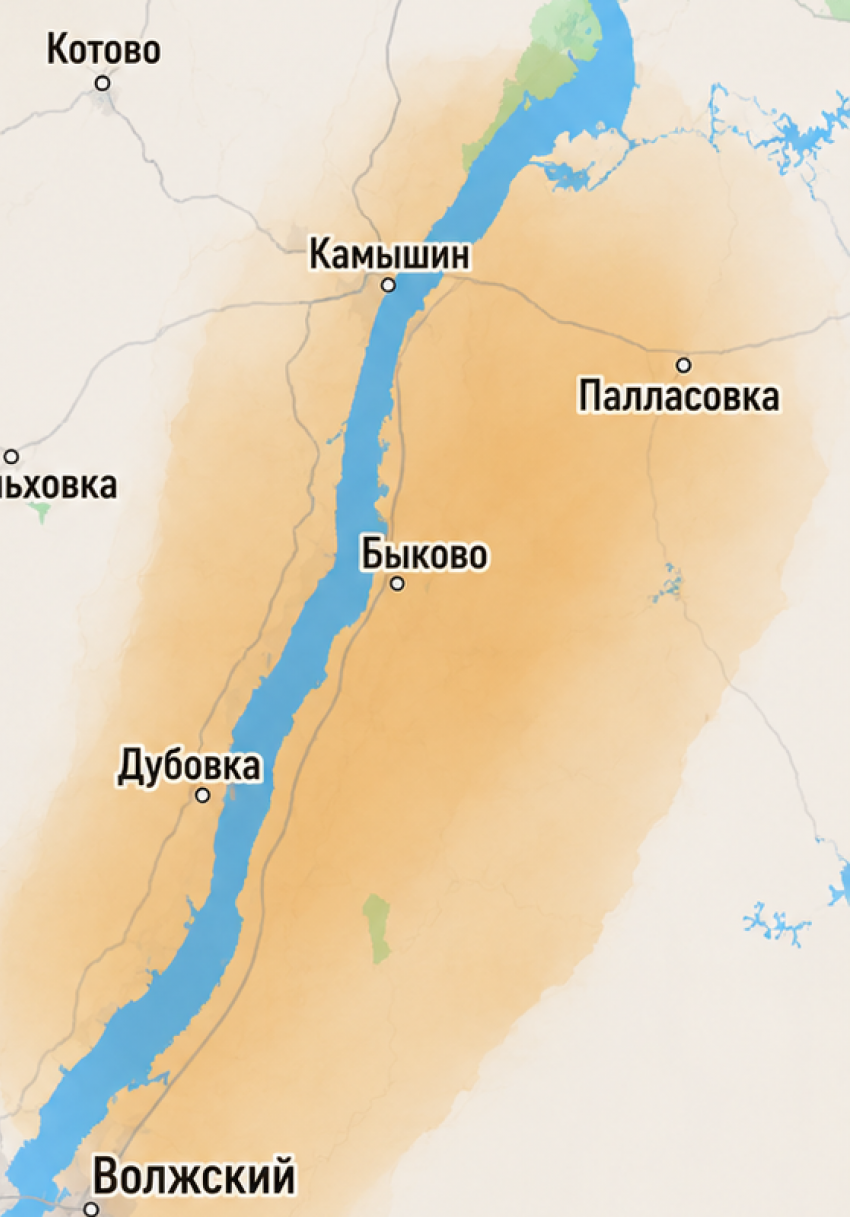 Казахстанская пыльная буря надвигается на Волгоградскую область