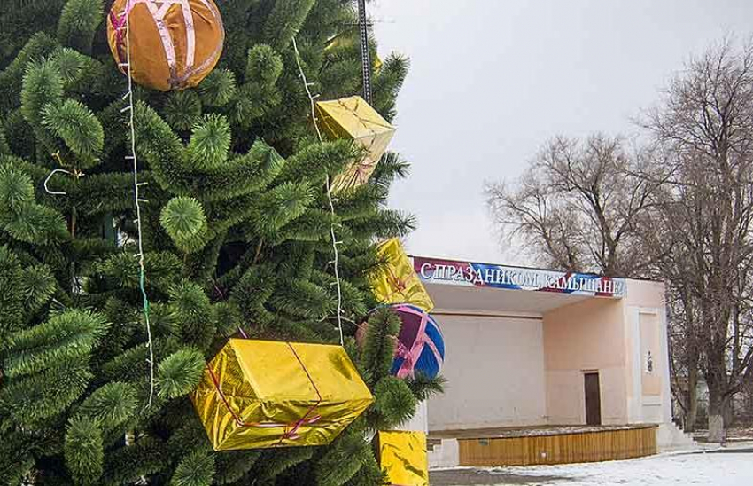 В Камышине появилась первая наряженная новогодняя елка