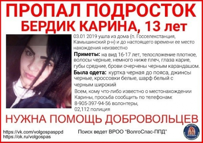 13-летняя девушка загадочно пропала в Камышинском районе