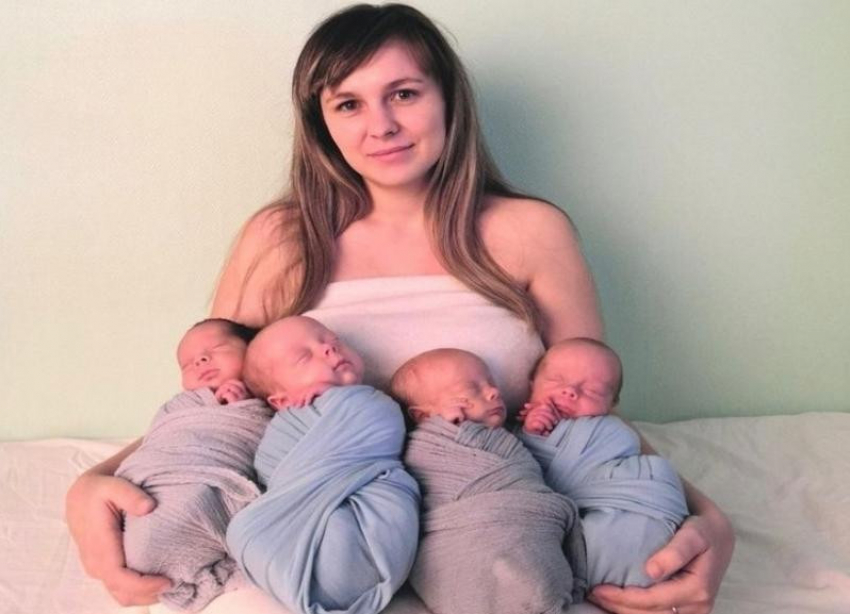 Модную съемку для новорожденных устроила мама четверняшек в Волгограде (ВИДЕО)